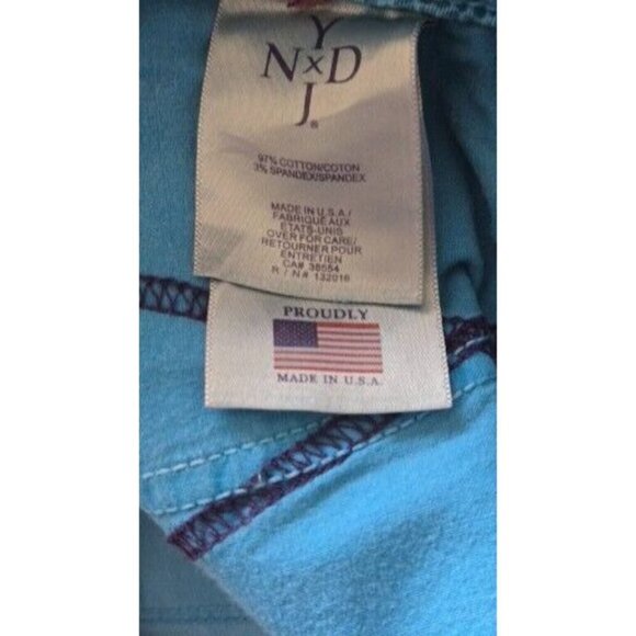 NYDJ 5 Pocket Cotton Twill Straight Leg Ankle Jeans Blue Petite size 8P - Picture 7 of 8